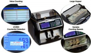 Royal Sovereign High Variable Speed Money Counting Machine IR Counterfeit Bill Detector & Front Loader RBC-4500 with UV MG 